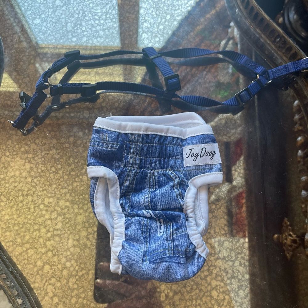 NAVY HARNESS with Denim Bottoms!